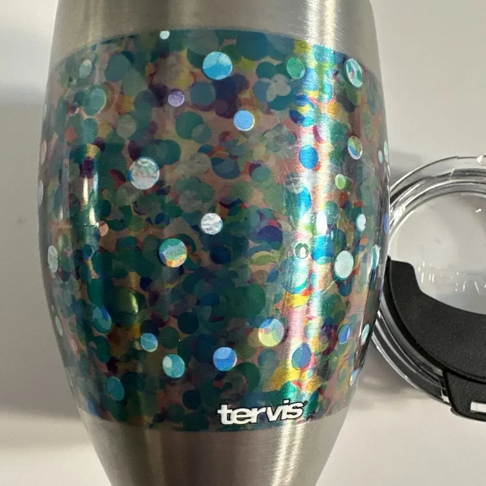 Tervis 12 oz. Stainless Steel Tumbler W/ Lid Light Green with Dots of Color